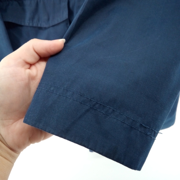 MONDETTA QUILTED OVERLAY RAIN PARKA TRENCH COAT NAVY BLUE M - Picture 7 of 12